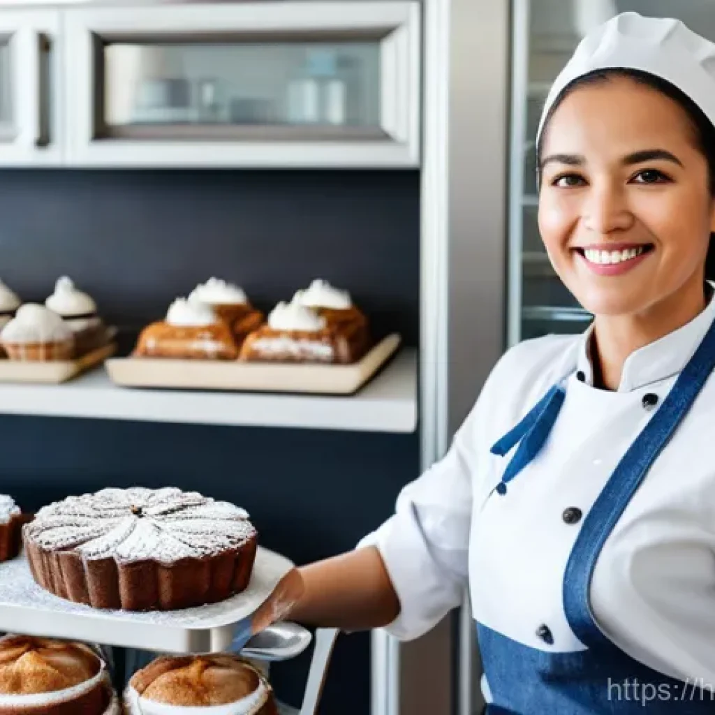 제과 자격증 취득 후 프리랜서로 일하기 - **Prompt 1: Professional Home Baker with Certification**
    "A confident female baker in her mid-30...