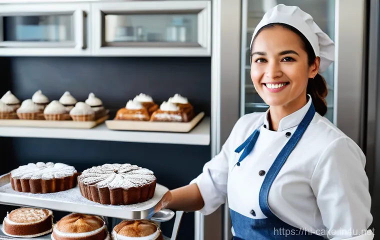 제과 자격증 취득 후 프리랜서로 일하기 - **Prompt 1: Professional Home Baker with Certification**
    "A confident female baker in her mid-30...